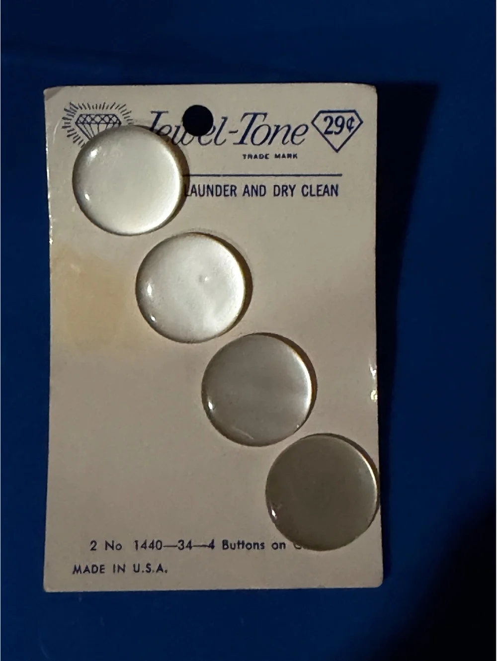 Vintage Jewel-Tone Clear Buttons Card - Set of 4